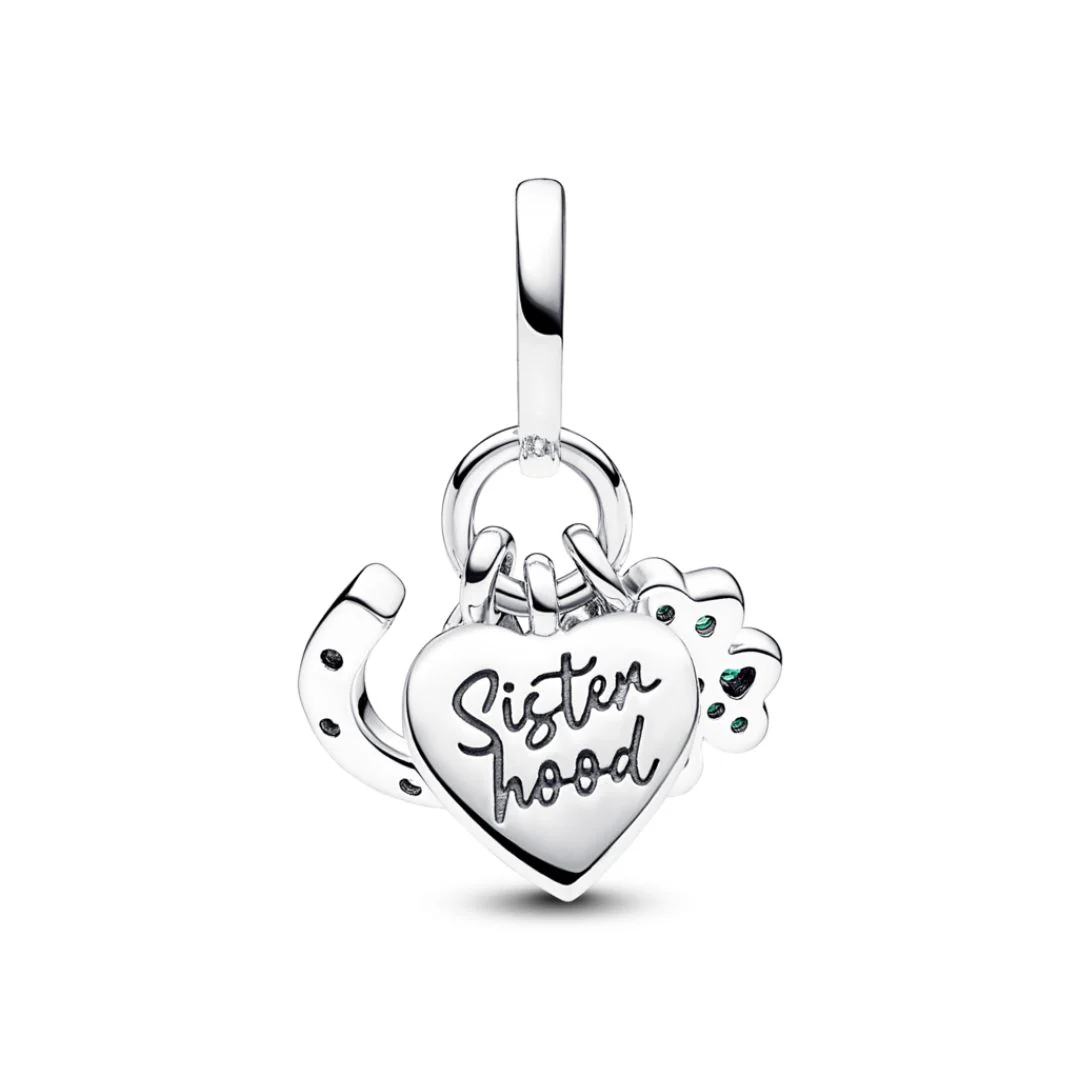 Pandora Moments Four Leaf Clover, Heart and Horseshoe Triple hela, hopea, 792755C01 - Image 2