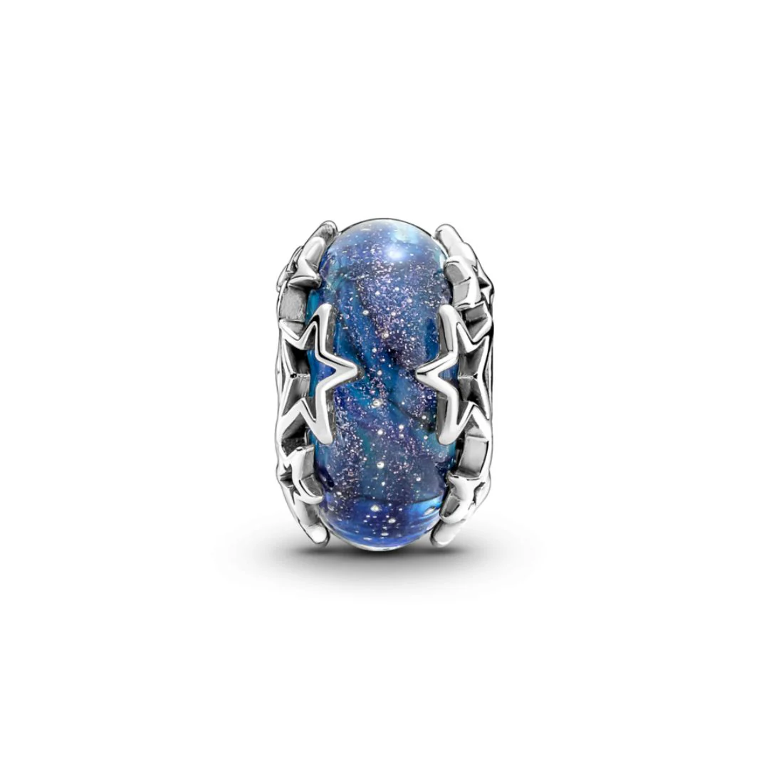 Pandora Moments Galaxy Blue & Star Murano hela, hopea, 790015C00 - Image 2
