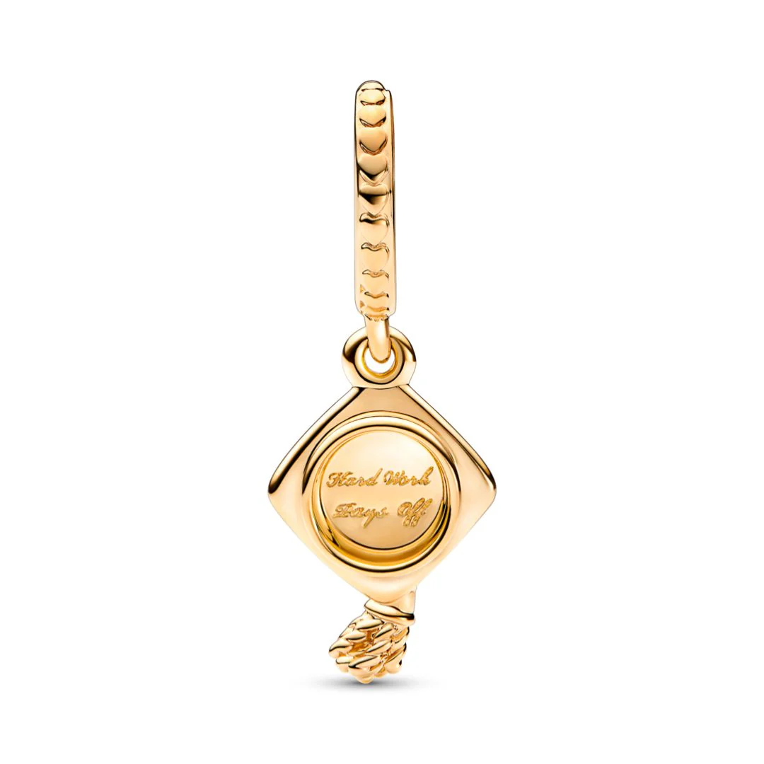 Pandora Moments Graduation Cap Dangle hela, keltakullattu, 761892C00 - Image 2
