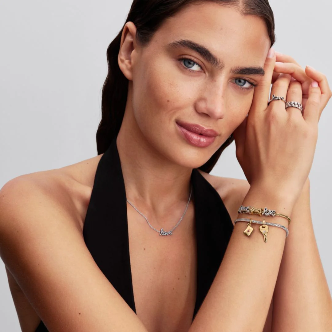 Pandora Moments Heart Clasp Faceted Snake Chain rannekoru, keltakullattu, 564236C00 - Image 3