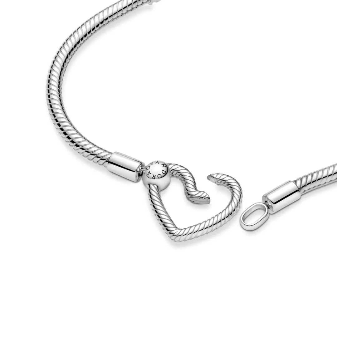 Pandora Moments Heart Closure Snake Chain rannekoru, hopea, 599539C00 - Image 3