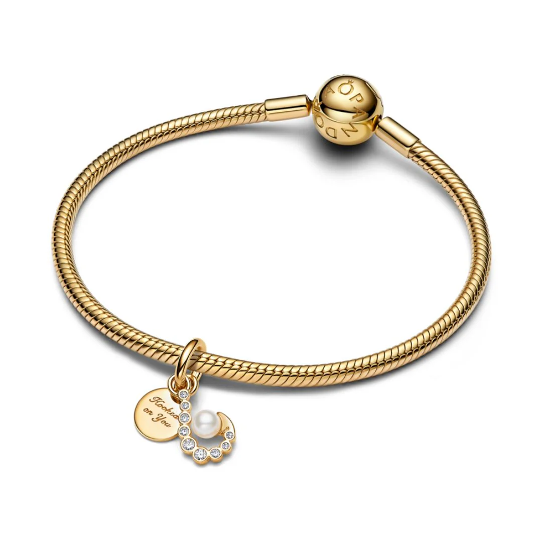 Pandora Moments Hook Double hela, keltakullattu, 763891C01 - Image 2
