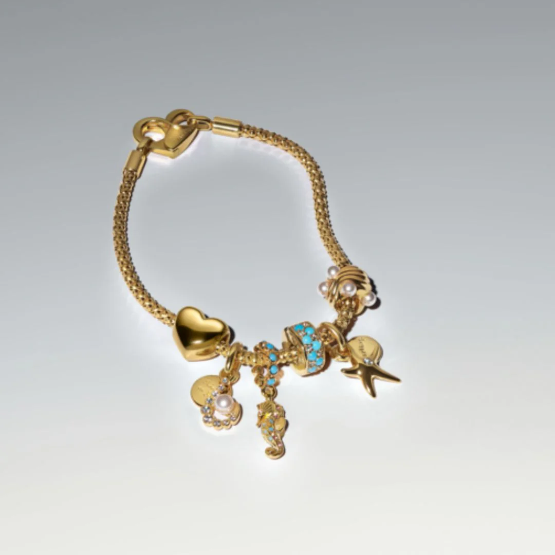 Pandora Moments Hook Double hela, keltakullattu, 763891C01 - Image 3