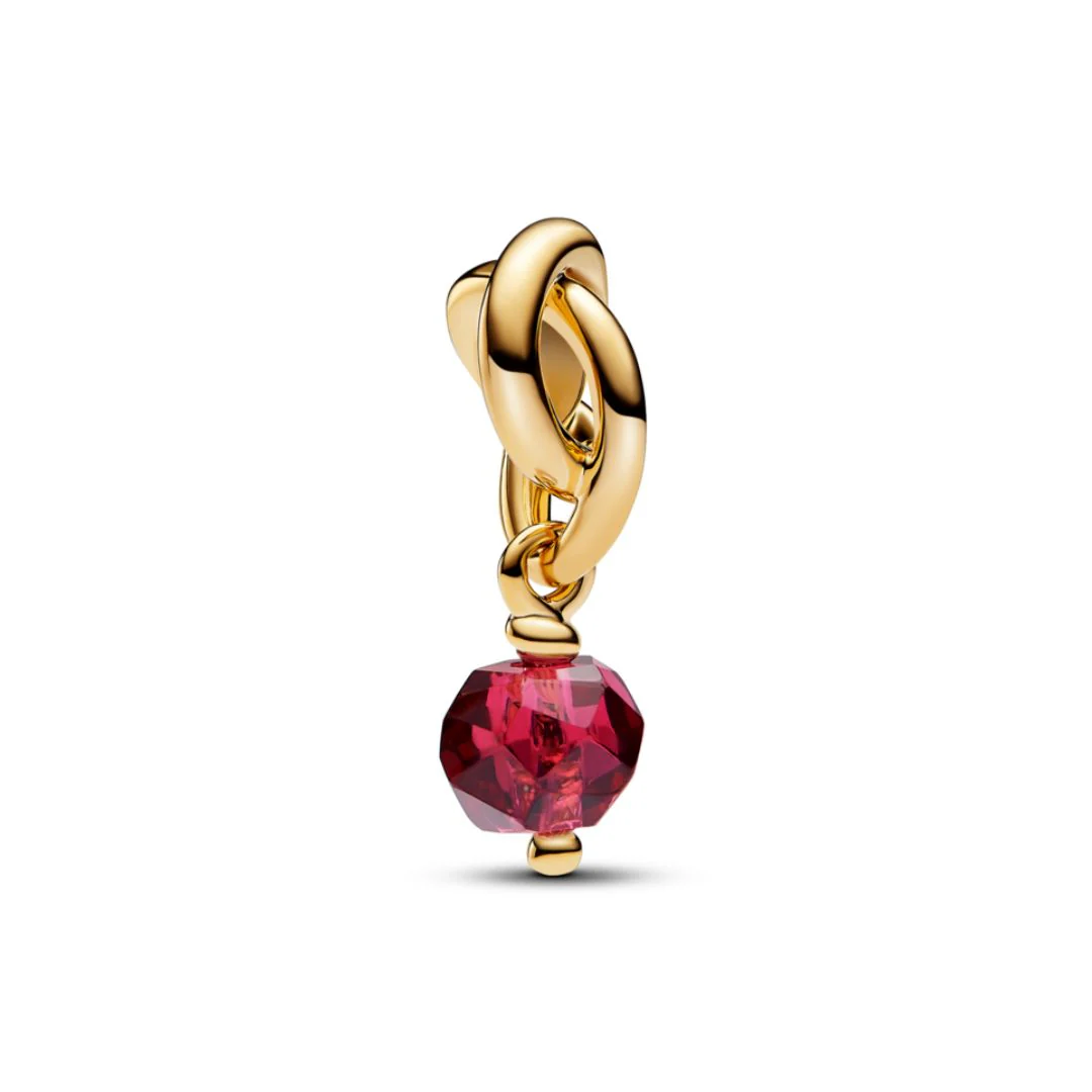 Pandora Moments July True Red Eternity Circle hela, keltakullattu, 763462C07