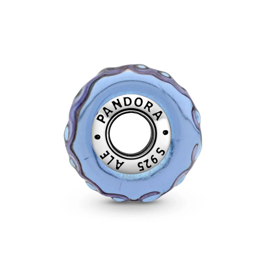 Pandora Moments Lavender Murano Glass hela hopea 798875C00 - Image 3