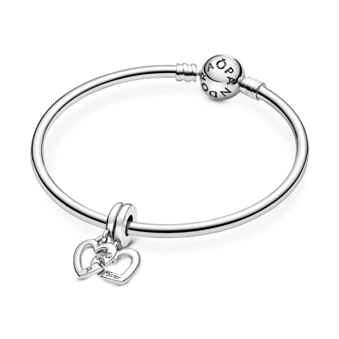 Pandora Moments Linked Sister Hearts Split hela, hopea, 799538C01 - Image 4