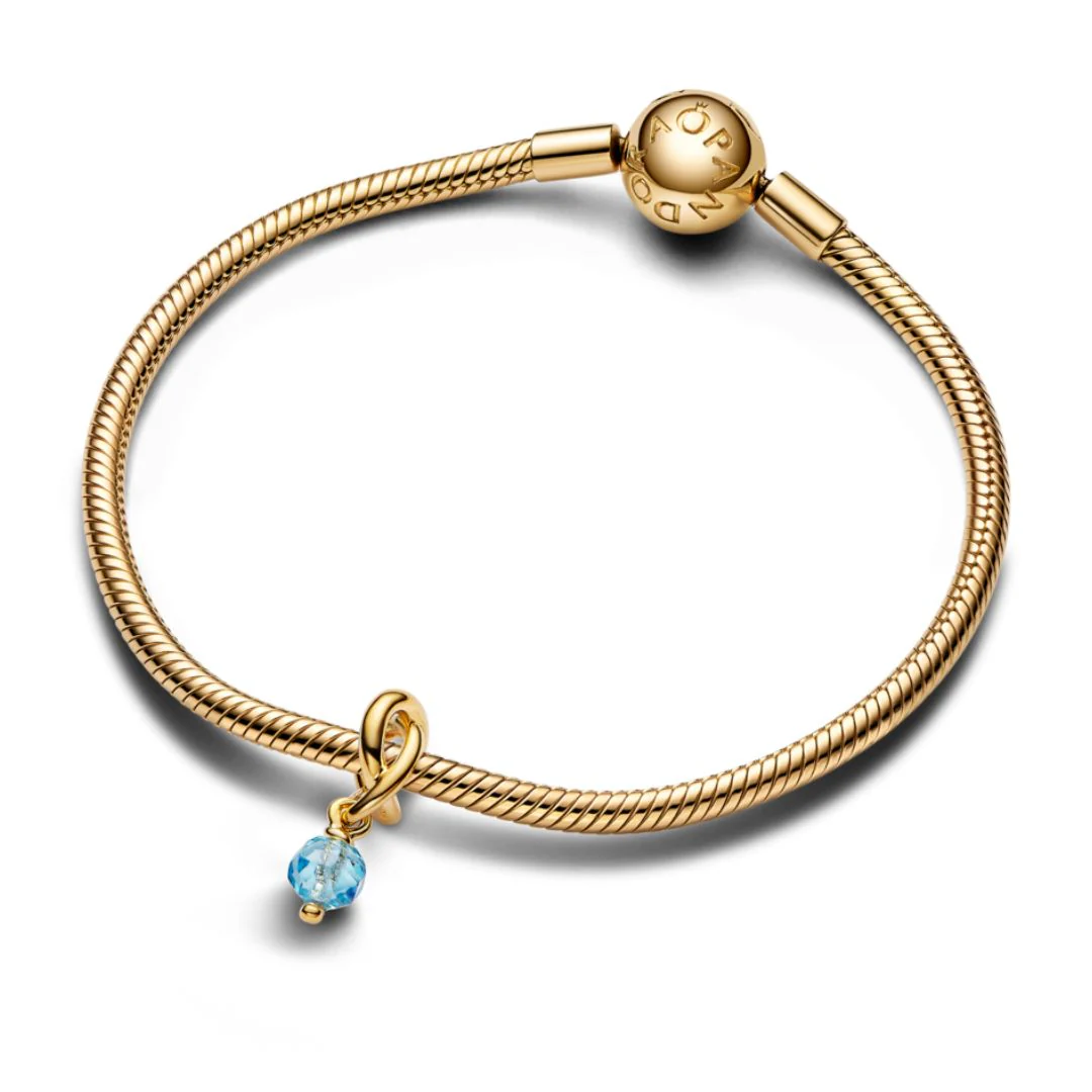 Pandora Moments March Sea Aqua Blue Eternity Circle hela, keltakullattu, 763462C03 - Image 2