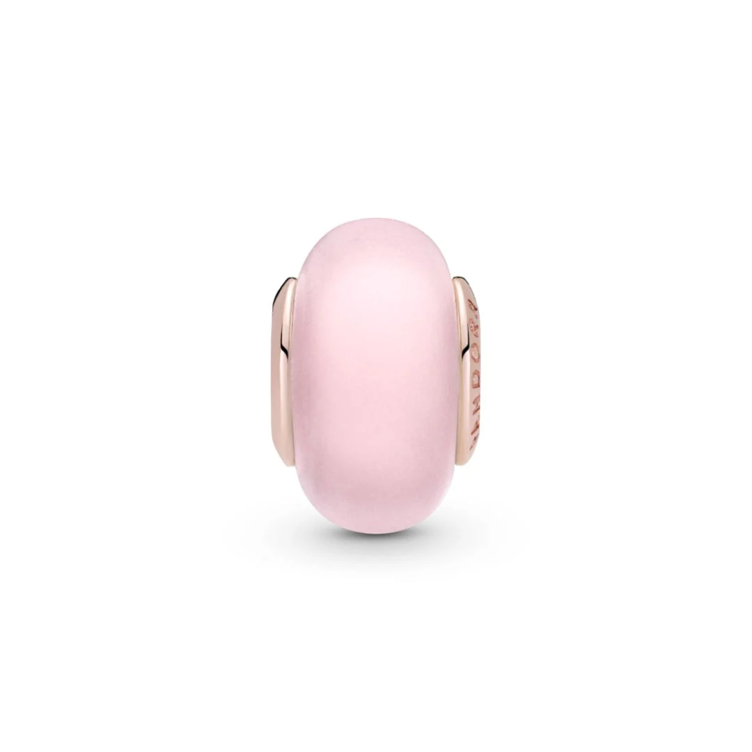 Pandora Moments Matte Pink Murano Glass hela, ruusukullattu, 789421C00 - Image 2