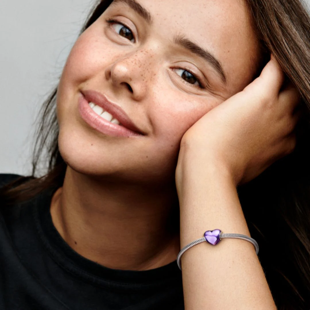 Pandora Moments Metallic Purple Heart hela, hopea, 793337C01 - Image 3