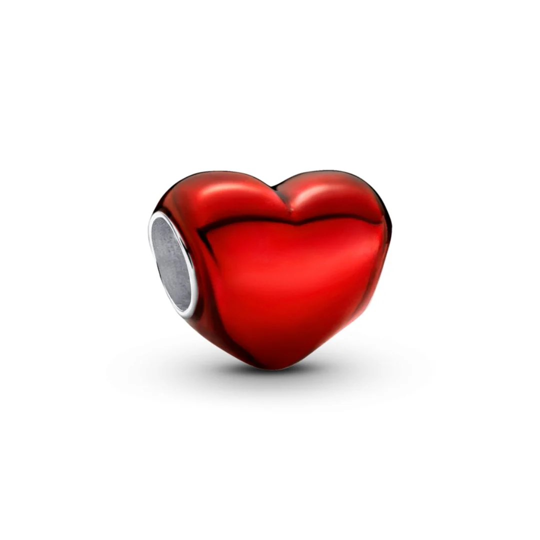 Pandora Moments Metallic Red Heart hela, hopea, 793337C02