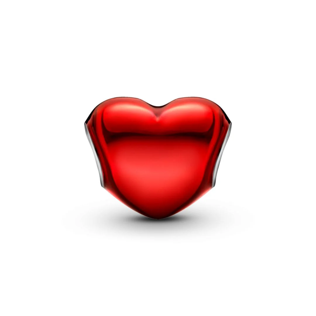 Pandora Moments Metallic Red Heart hela, hopea, 793337C02 - Image 2