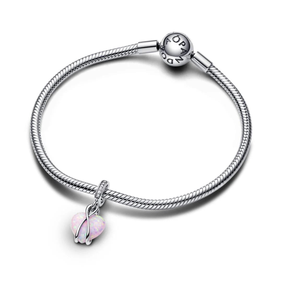 Pandora Moments Mom Opalescent Heart hela, hopea, 793202C01 - Image 3