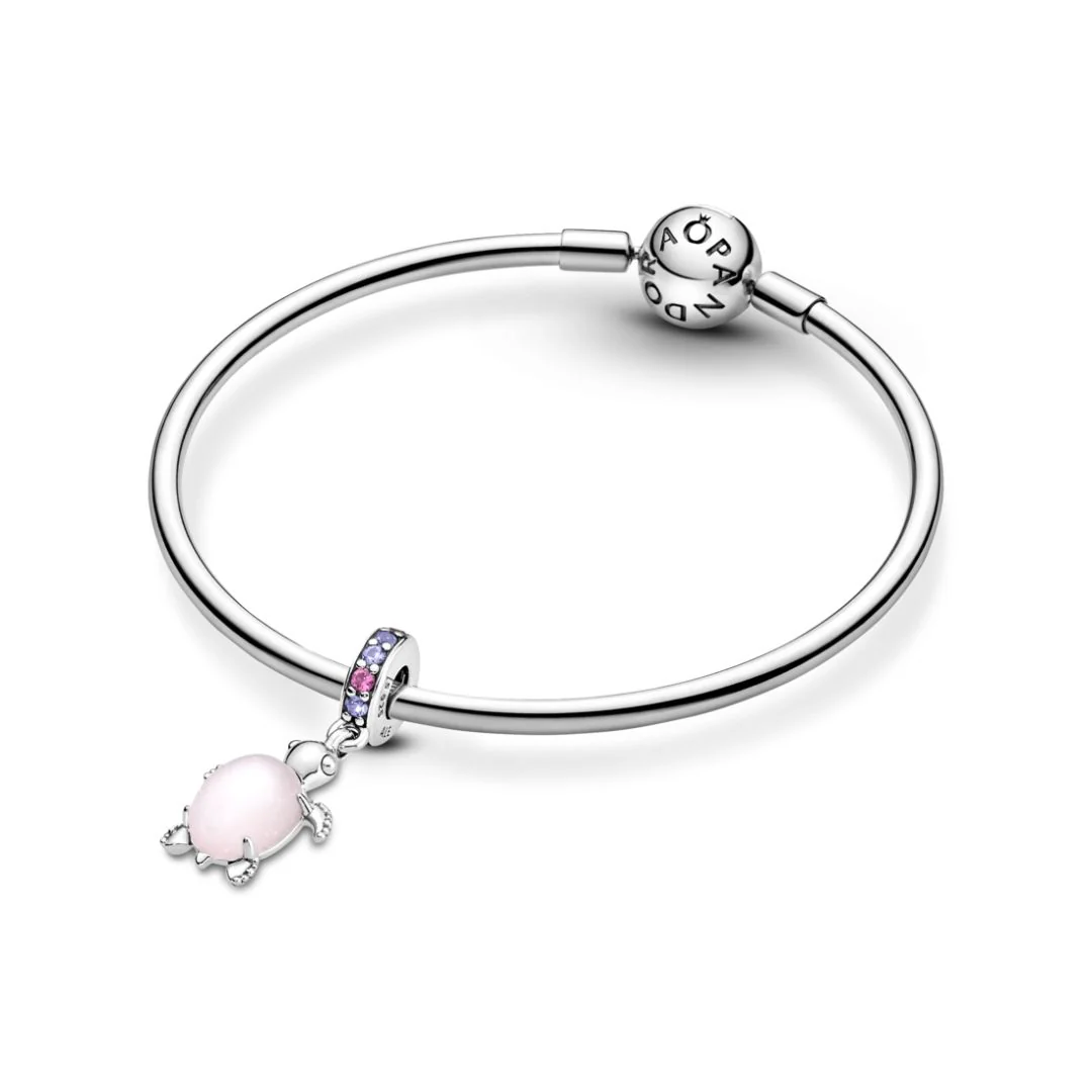 Pandora Moments Murano Glass Pink Sea Turtle hela, hopea, 798939C02 - Image 3