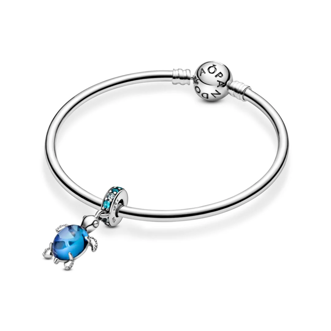 Pandora Moments Murano Glass Sea Turtle hela, hopea, 798939C01 - Image 4