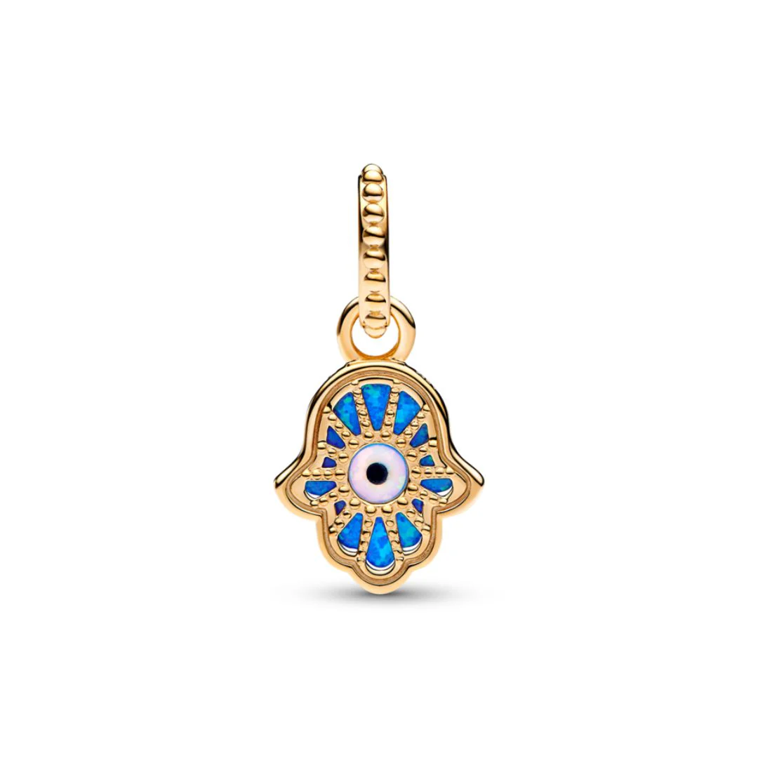 Pandora Moments Opalescent Blue Hamsa Hand hela, keltakullattu, 762699C01 - Image 3
