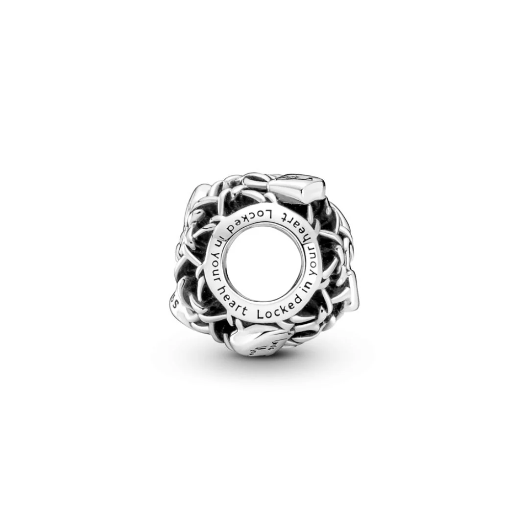 Pandora Moments Openwork Chain Link Padlock hela, hopea, 790071C00 - Image 2