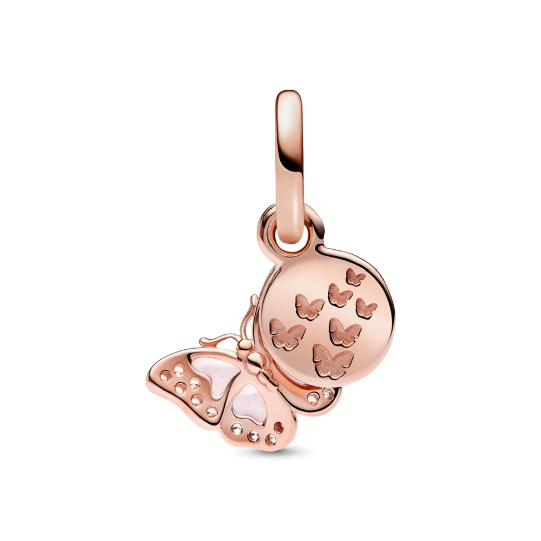 Pandora Moments Pink Butterfly & Quote Double hela, ruusukullattu, 782555C01 - Image 5