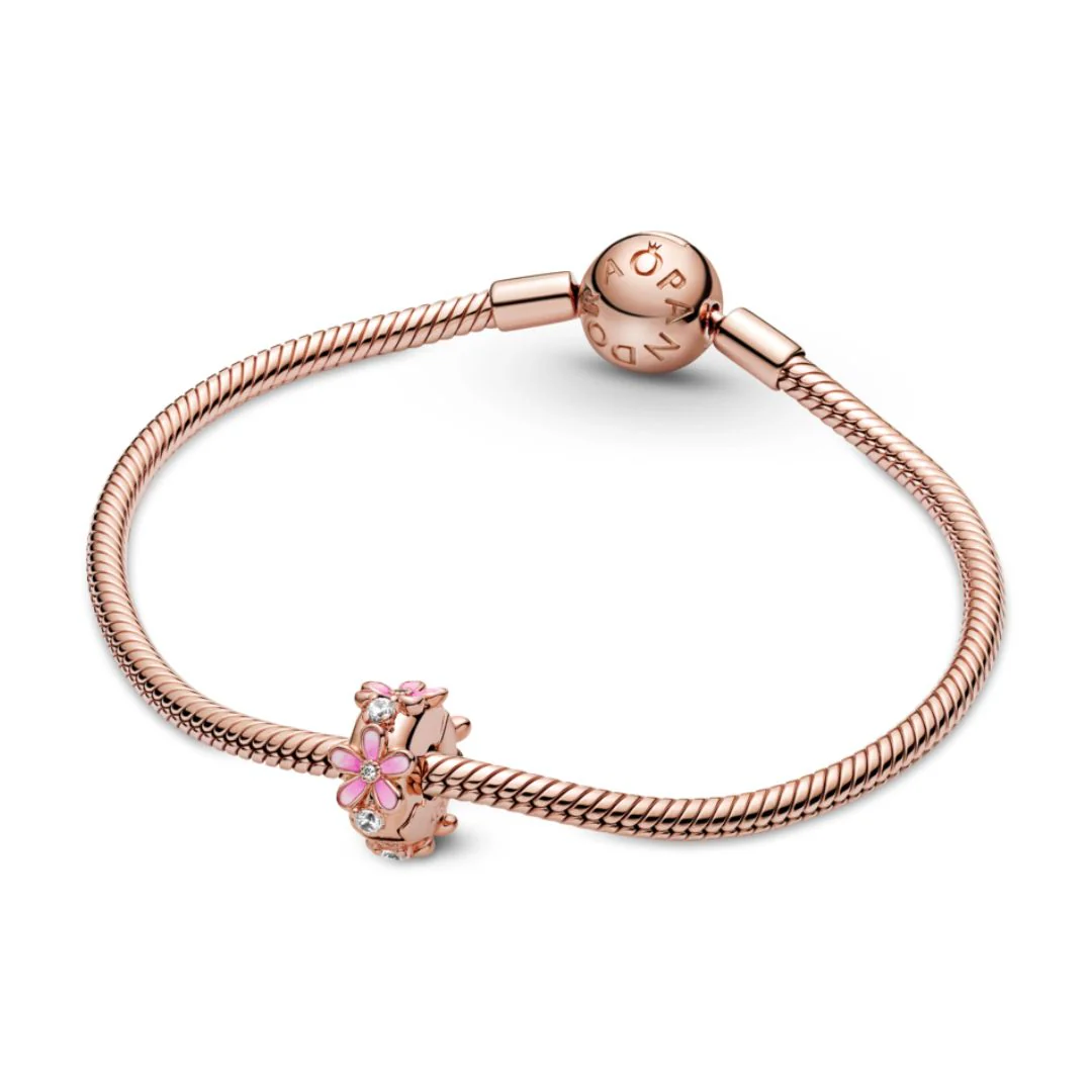 Pandora Moments Pink Daisy Spacer lukkopala, ruusukullattu, 788809C01 - Image 3