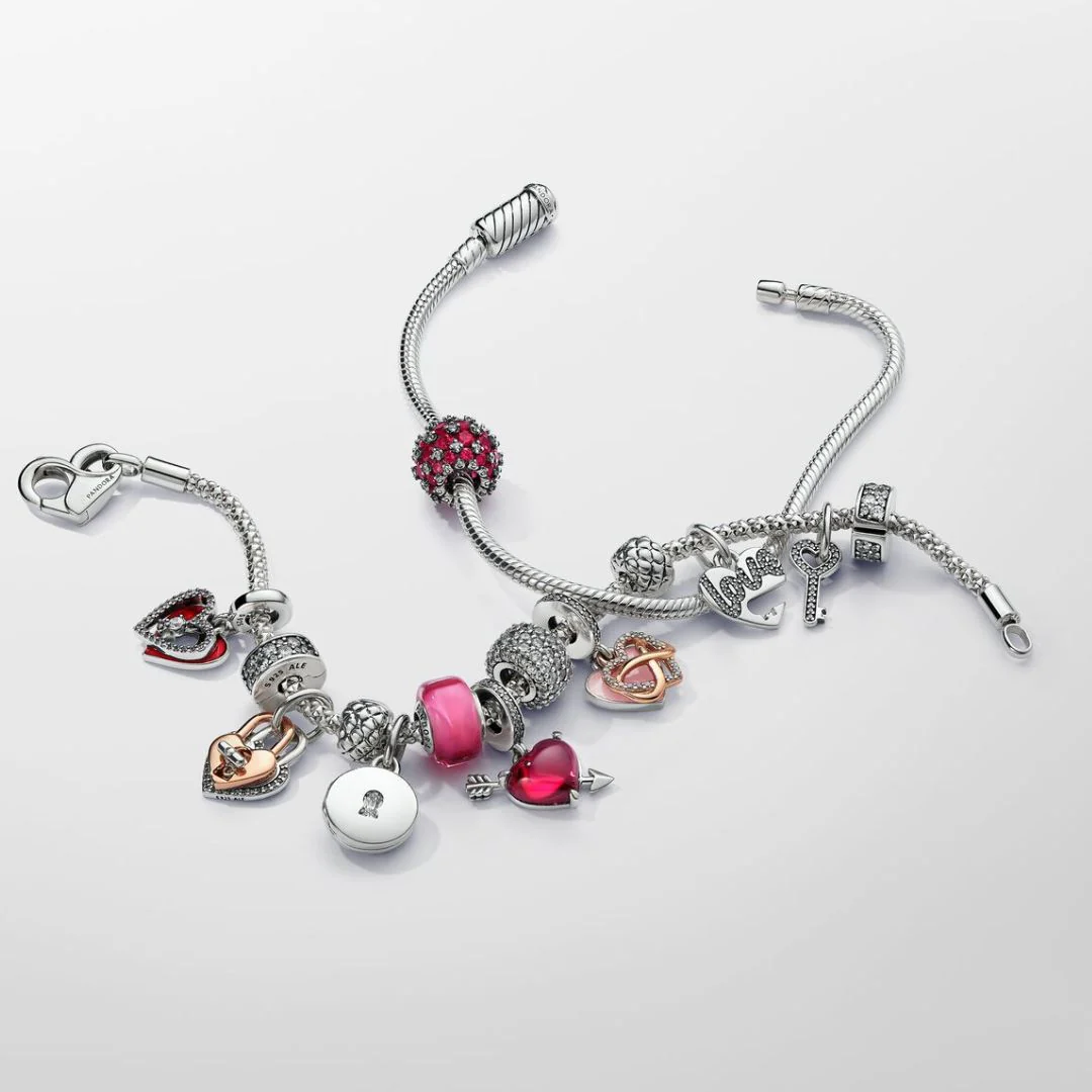 Pandora Moments Pink Mini Murano Glass hela, hopea, 793107C00 - Image 4
