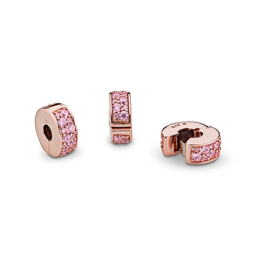 Pandora Moments Pink Pavé lukkopala, ruusukullattu, 781817PCZ - Image 6
