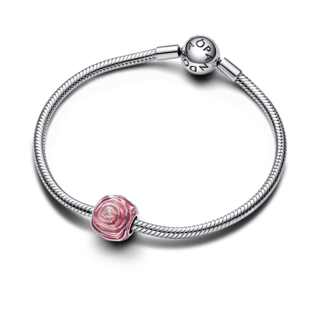 Pandora Moments Pink Rose in Bloom hela, hopea, 793212C01 - Image 4