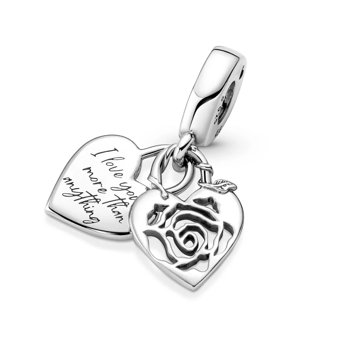 Pandora Moments Rose Heart Padlock hela, hopea, 790086C00 - Image 2