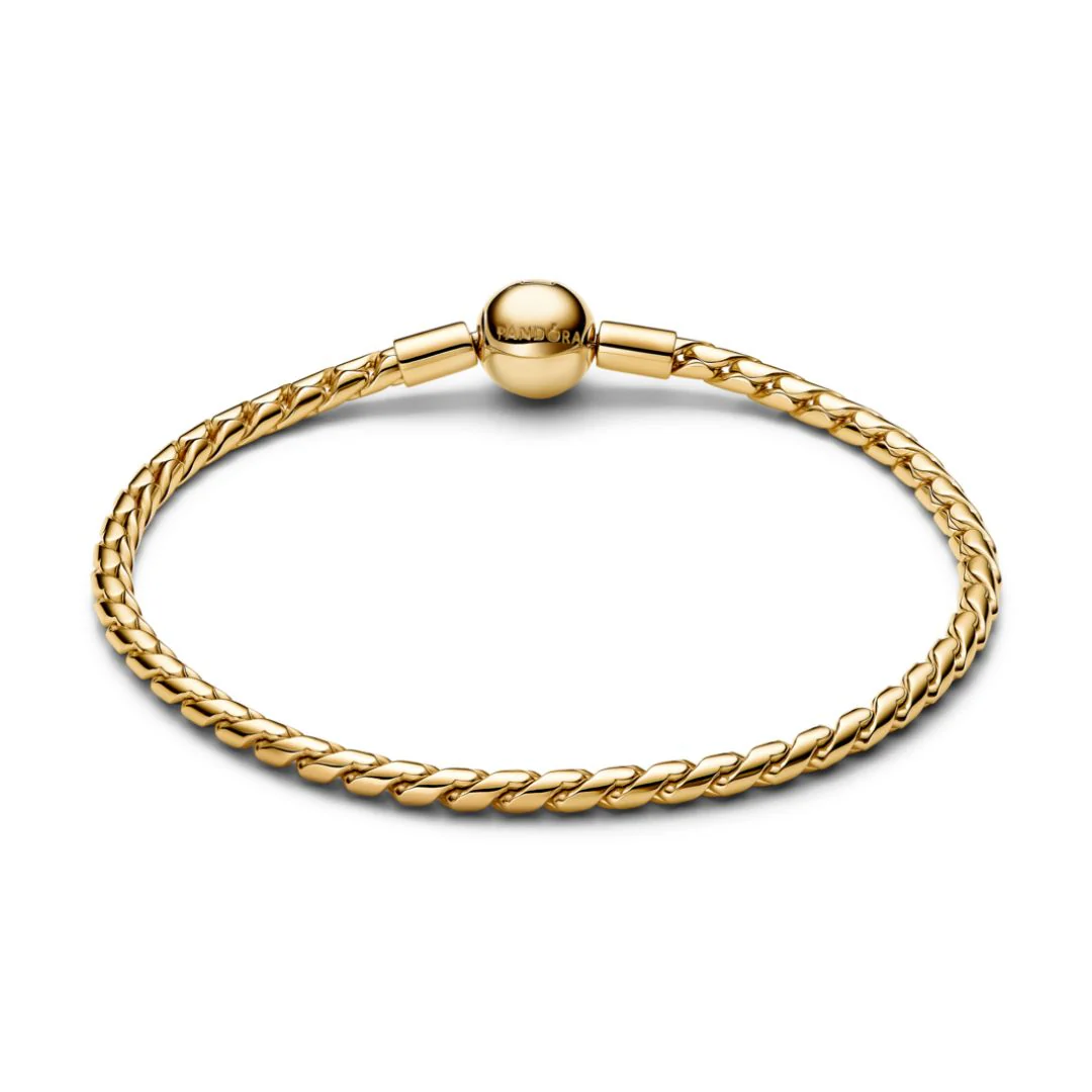 Pandora Moments Round Clasp Wing Chain rannekoru, keltakullattu, 564028C00 - Image 2