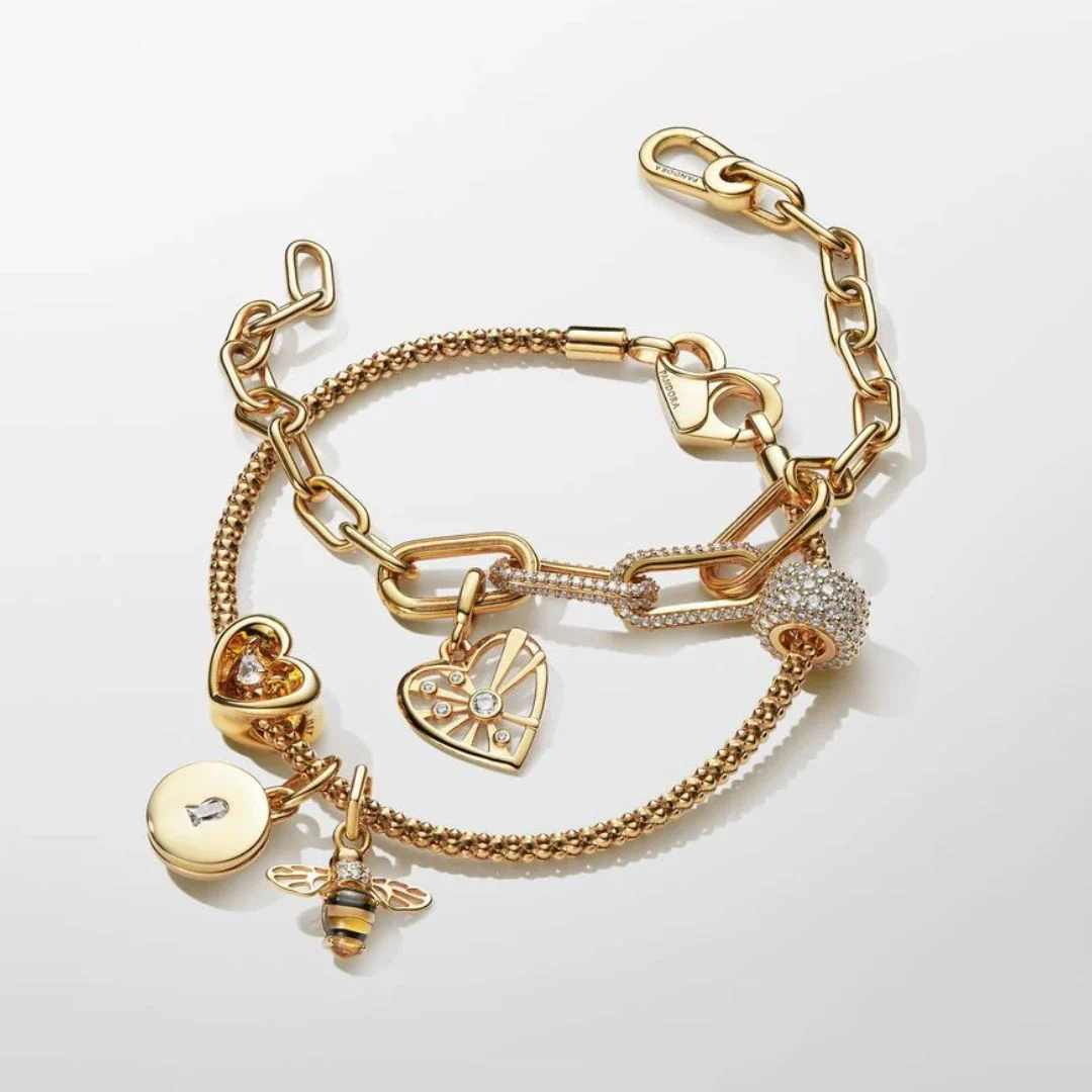 Pandora Moments Sparkling Bee Dangle hela, keltakullattu, 762672C01 - Image 4