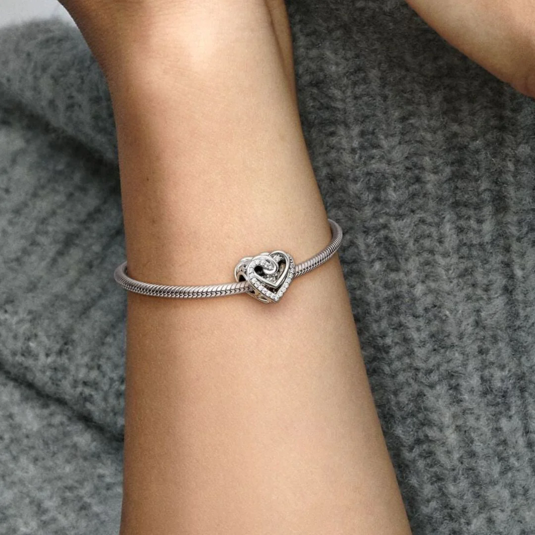 Pandora Moments Sparkling Entwined Hearts hela, hopea, 799270C01 - Image 5