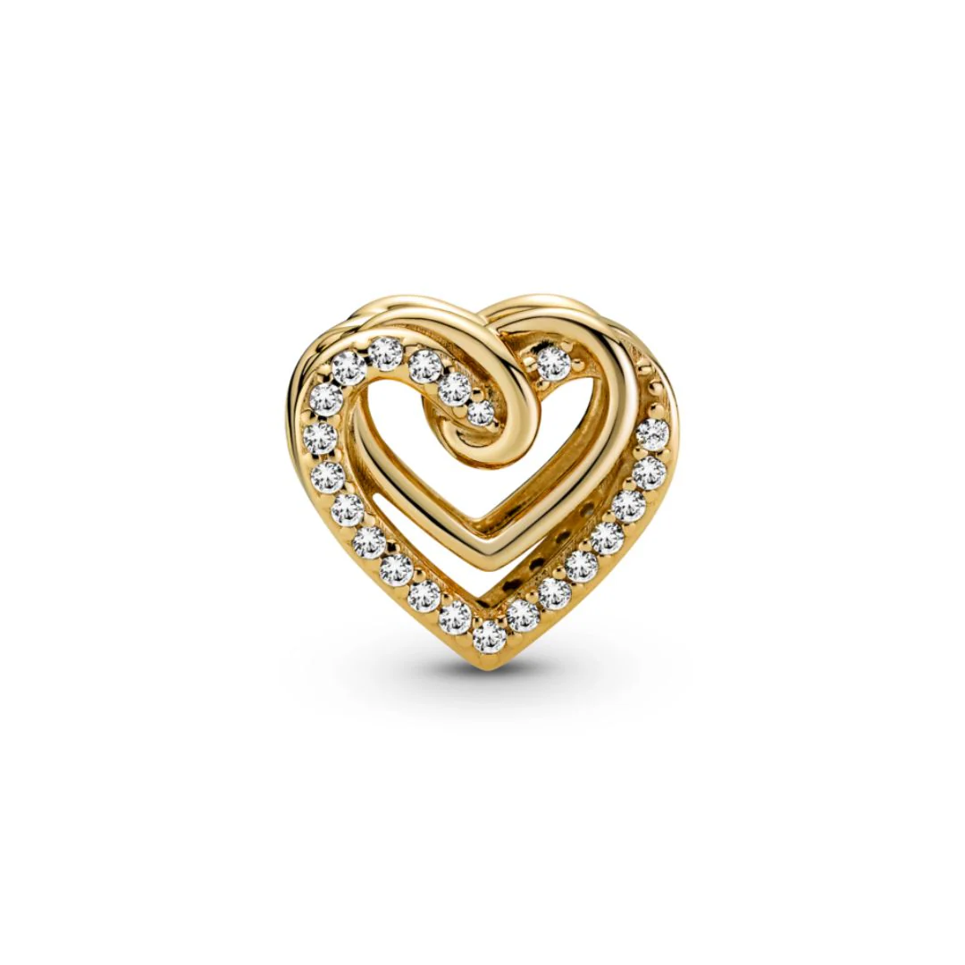 Pandora Moments Sparkling Entwined Hearts hela, keltakullattu, 769270C01 - Image 2