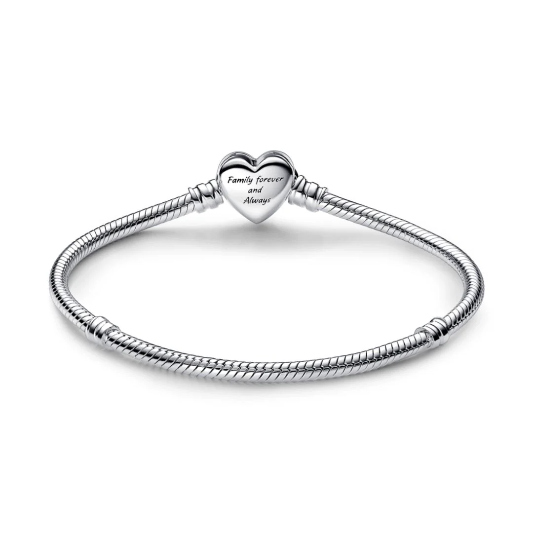 Pandora Moments Sparkling Infinity Heart Clasp Snake Chain rannekoru, hopea, 592645C01 - Image 2