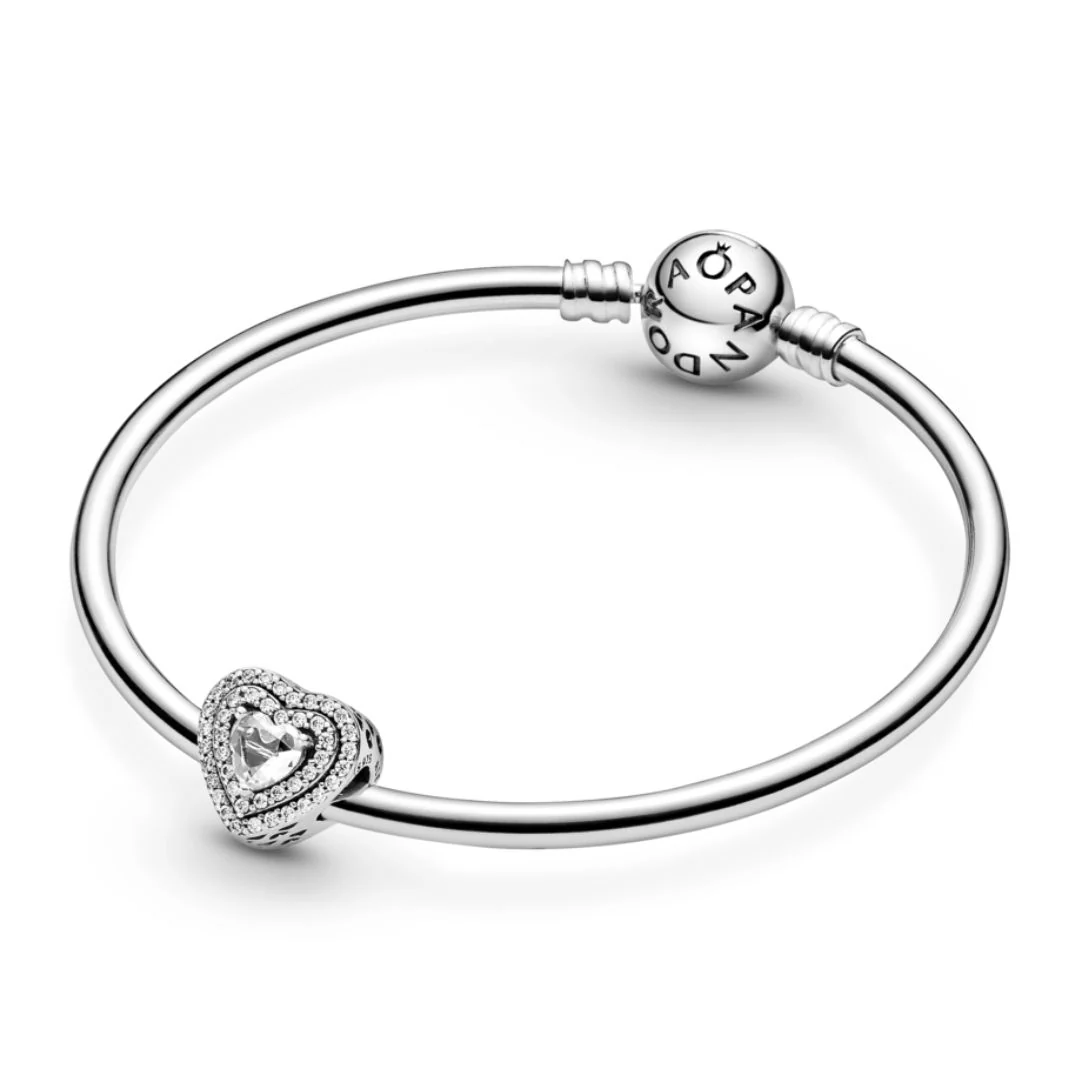 Pandora Moments Sparkling Levelled Hearts hela, hopea, 799218C01 - Image 2