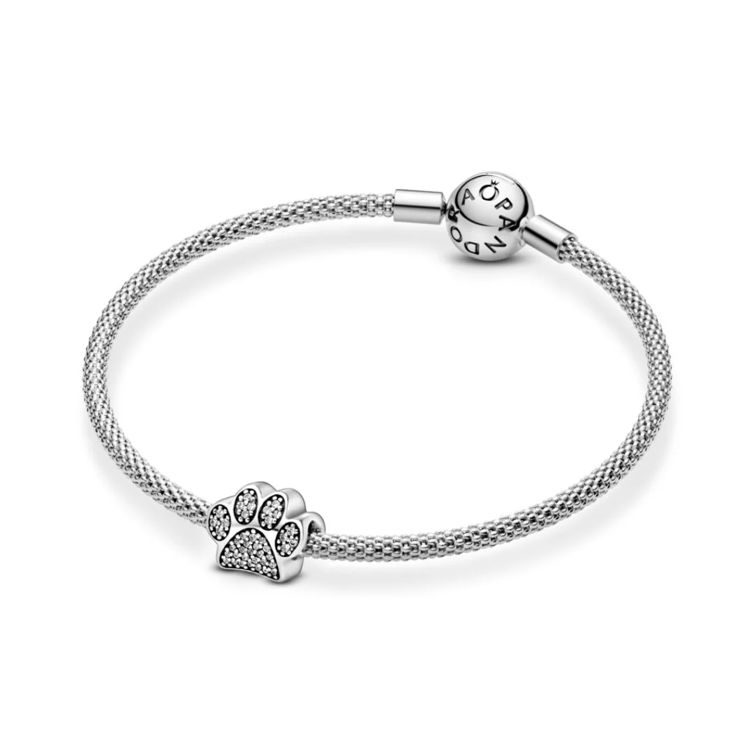 Pandora Moments Sparkling Paw Print hela, hopea, 791714CZ - Image 2