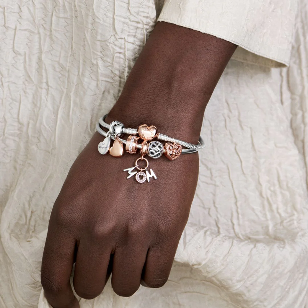 Pandora Moments Sparkling Row Spacer lukkopala, ruusukullattu, 781972CZ - Image 3