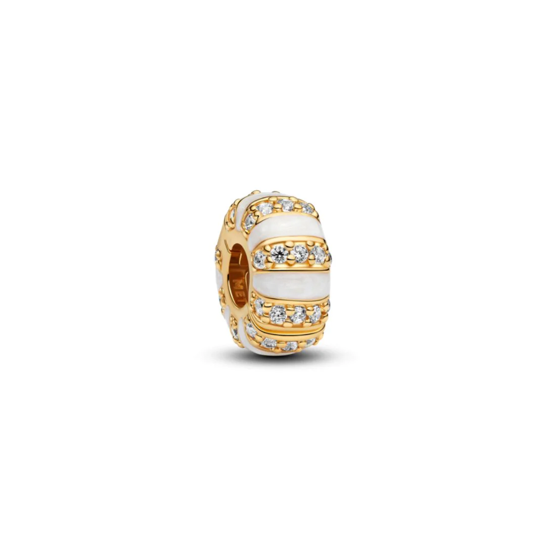 Pandora Moments Stones & Enamel lukkopala, keltakullattu, 763785C01