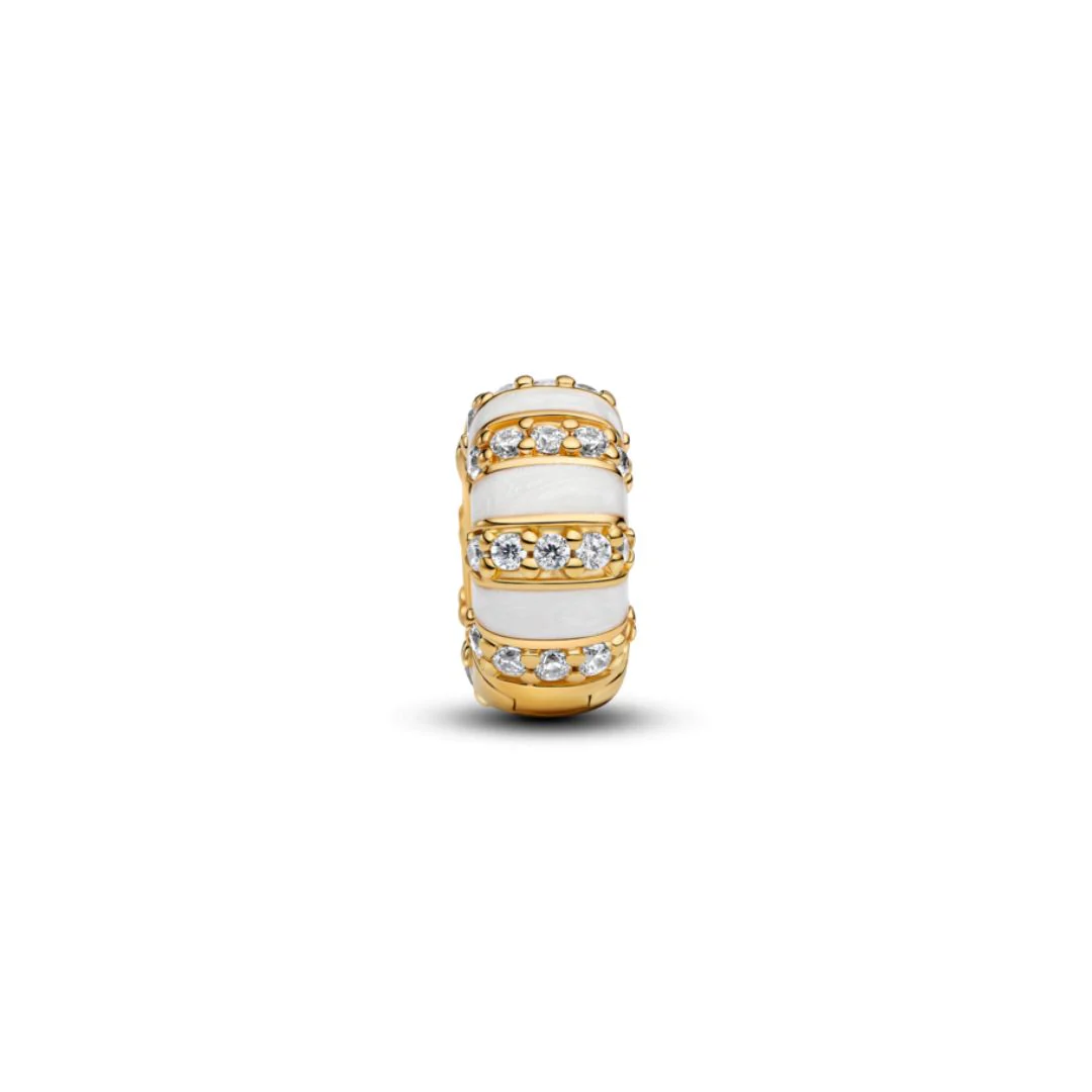 Pandora Moments Stones & Enamel lukkopala, keltakullattu, 763785C01 - Image 5