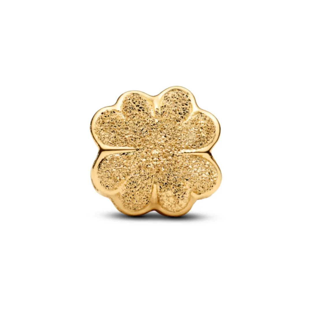 Pandora Moments Textured Clover mini hela, keltakullattu, 764047C00 - Image 2