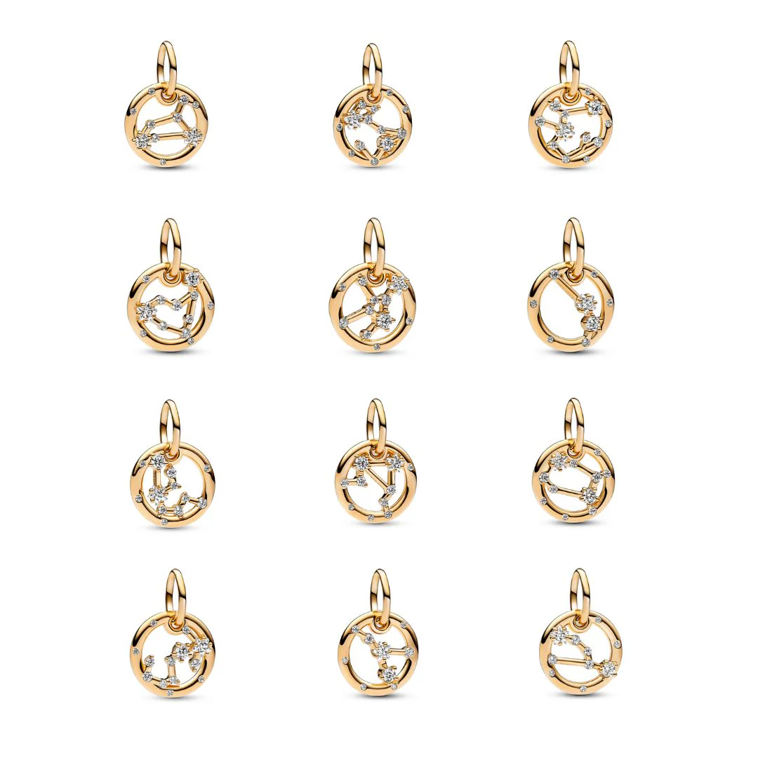 Pandora Moments Zodiac horoskooppihela, keltakullattu