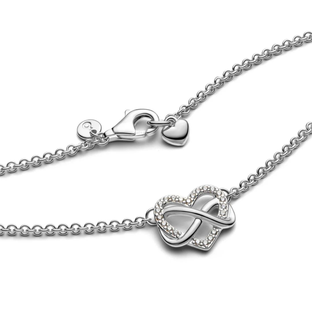 Pandora Timeless Sparkling Infinity Heart Collier kaulakoru, hopea, 392666C01-50 - Image 2