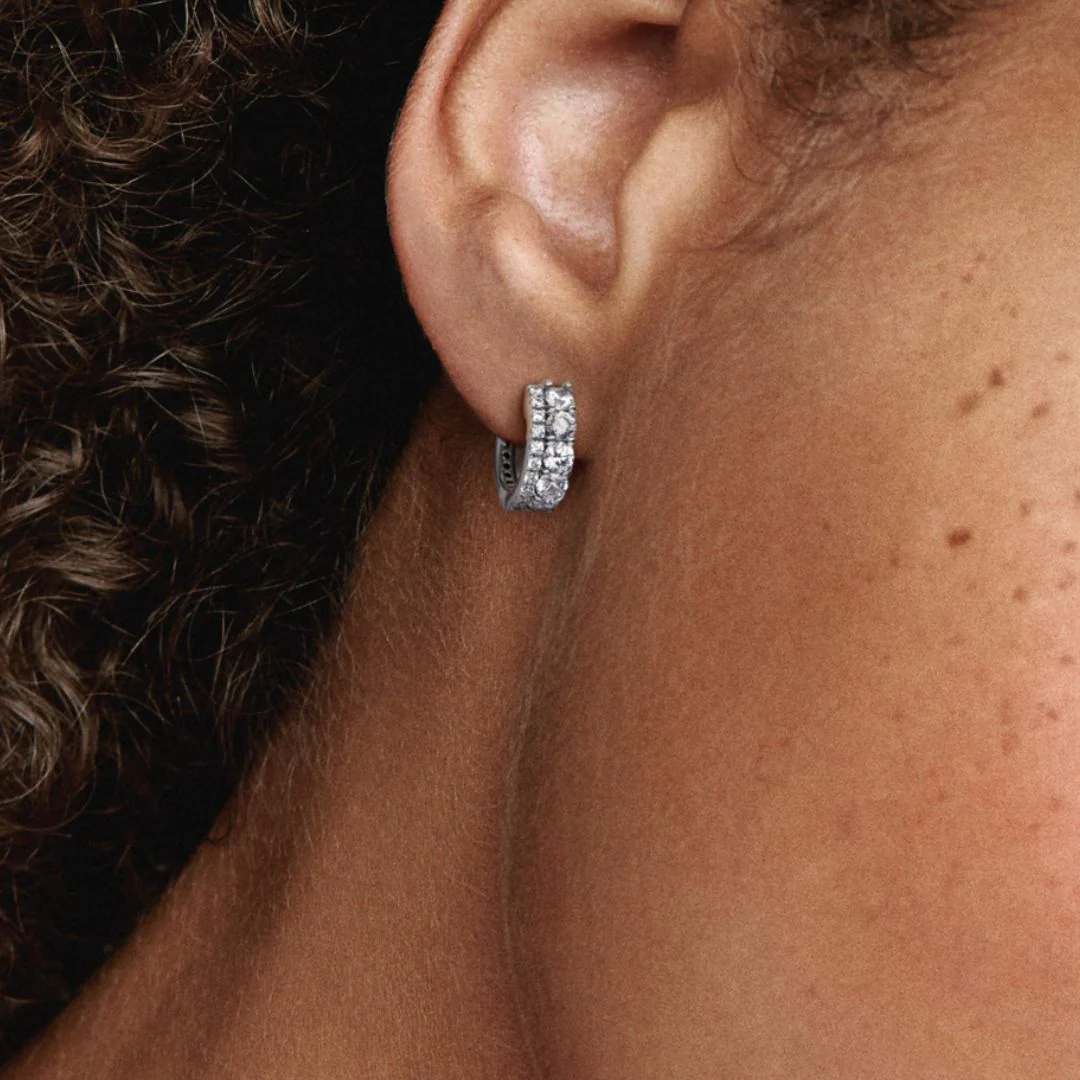 Pandora Timeless Double Band Pavé korvakorut, hopea, 290058C01 - Image 3