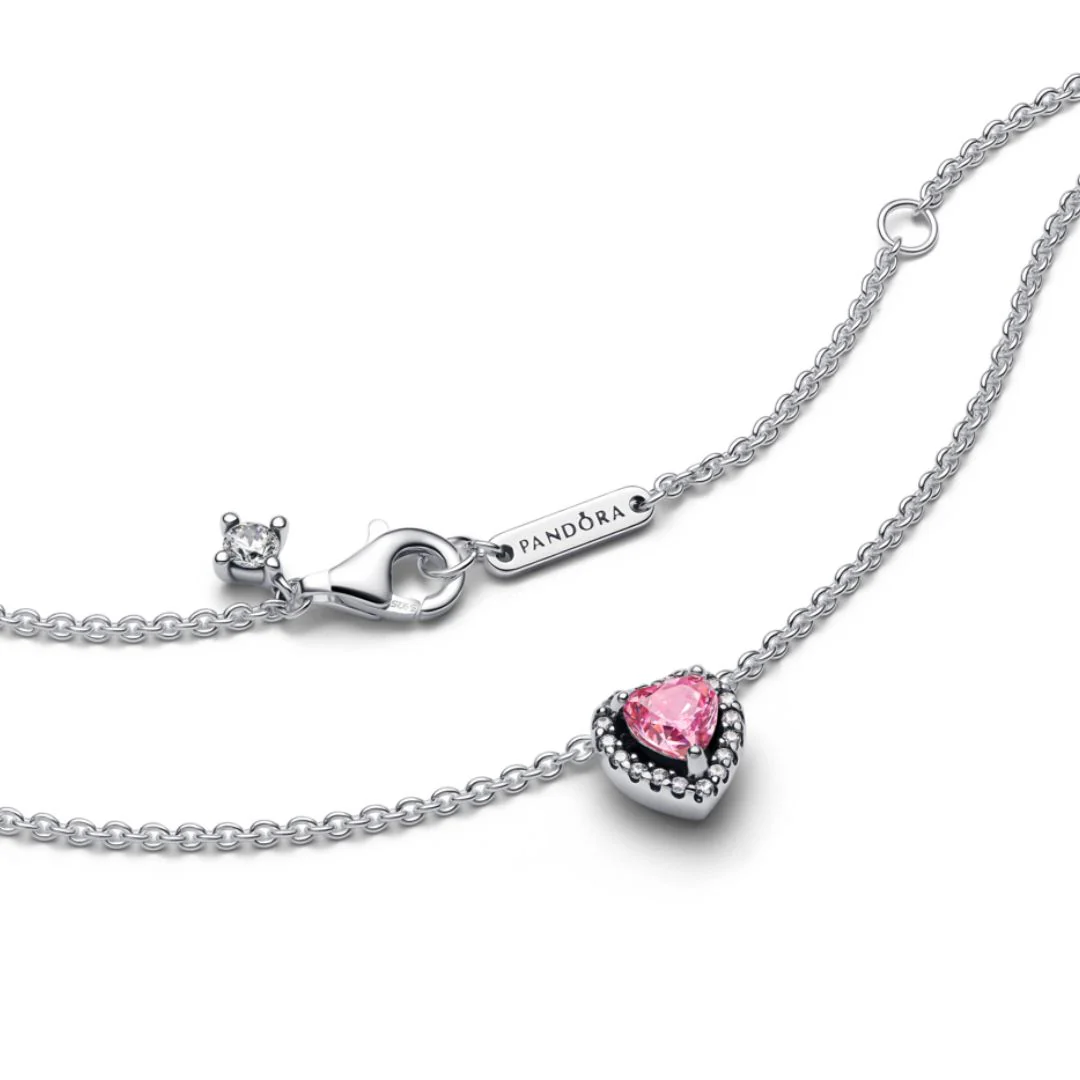 Pandora Timeless Elevated Heart kaulakoru, hopea, 398425C02-45 - Image 4
