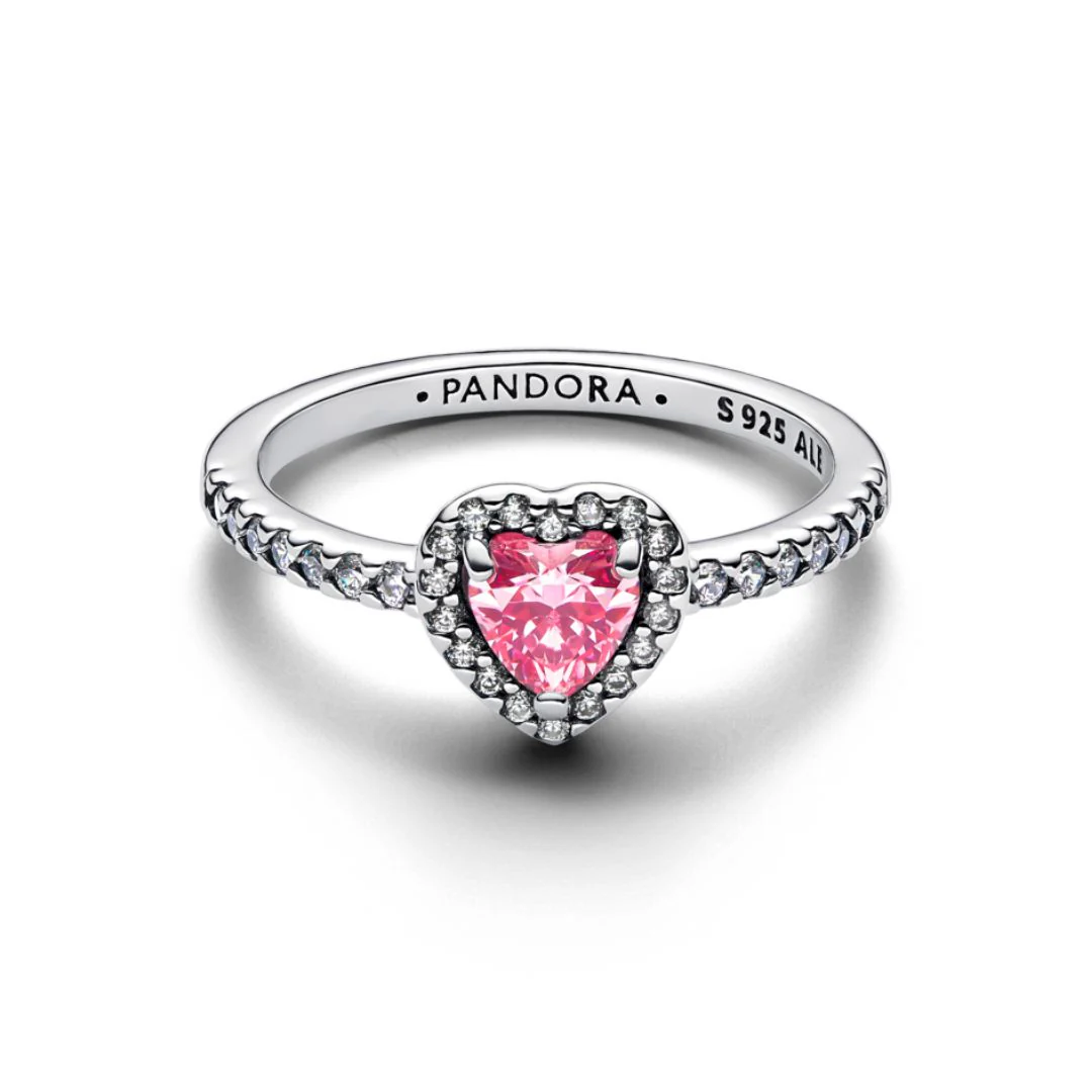 Pandora Timeless Elevated Pink Heart sormus, hopea, 198421C03 - Image 2