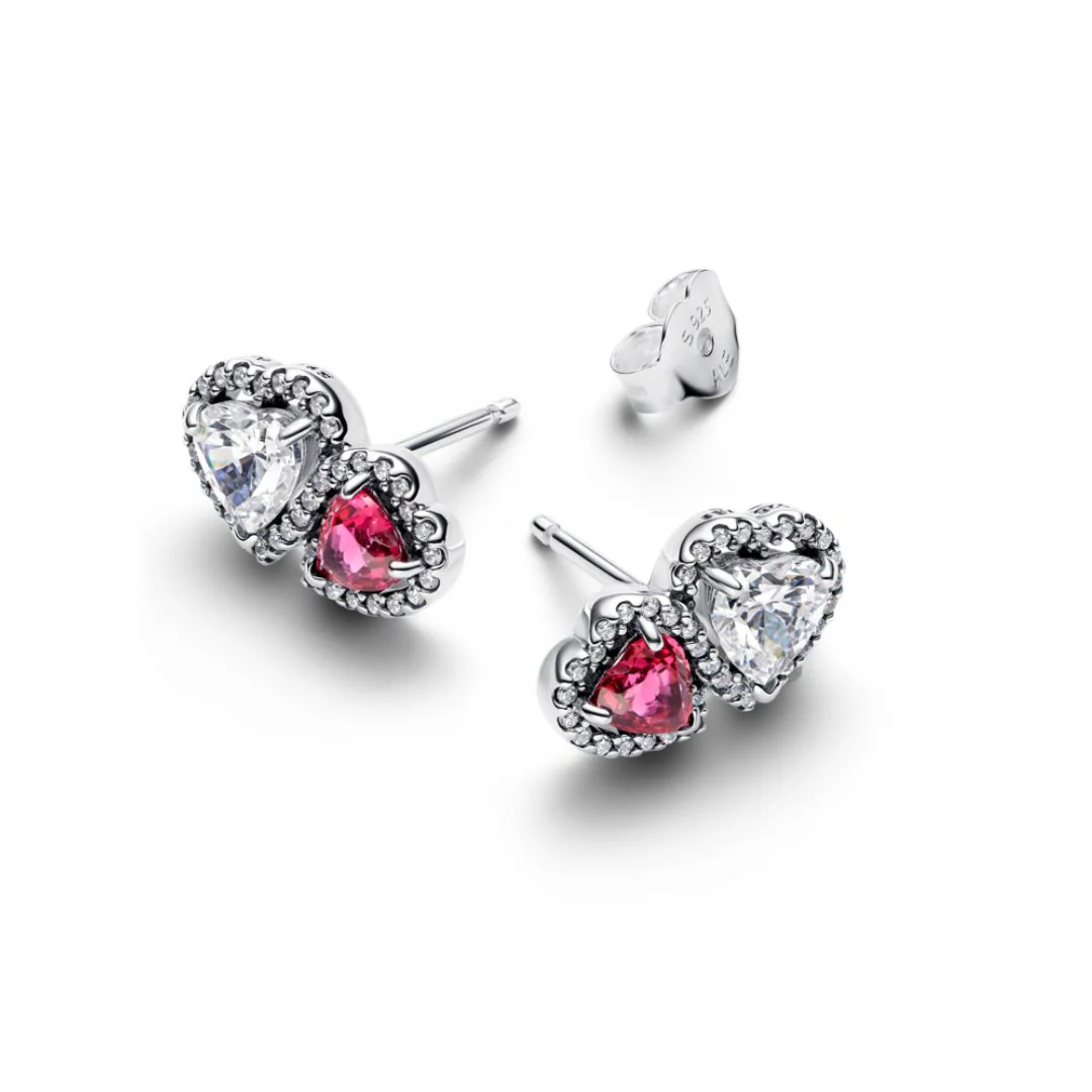 Pandora Timeless Halo Hearts tappikorvakorut, hopea, 293633C01 - Image 2
