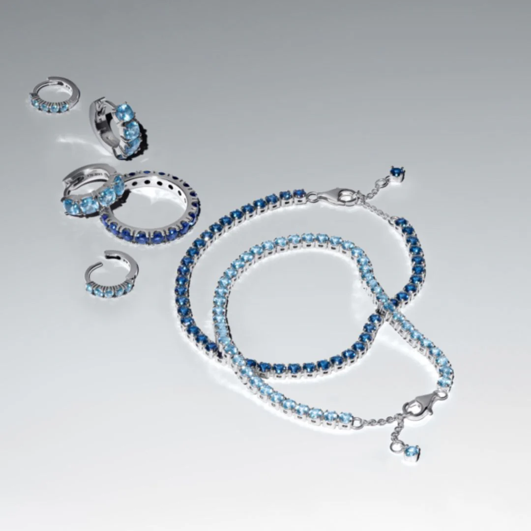 Pandora Timeless Light Blue rengaskorvakorut, hopea, 293849C01 - Image 3