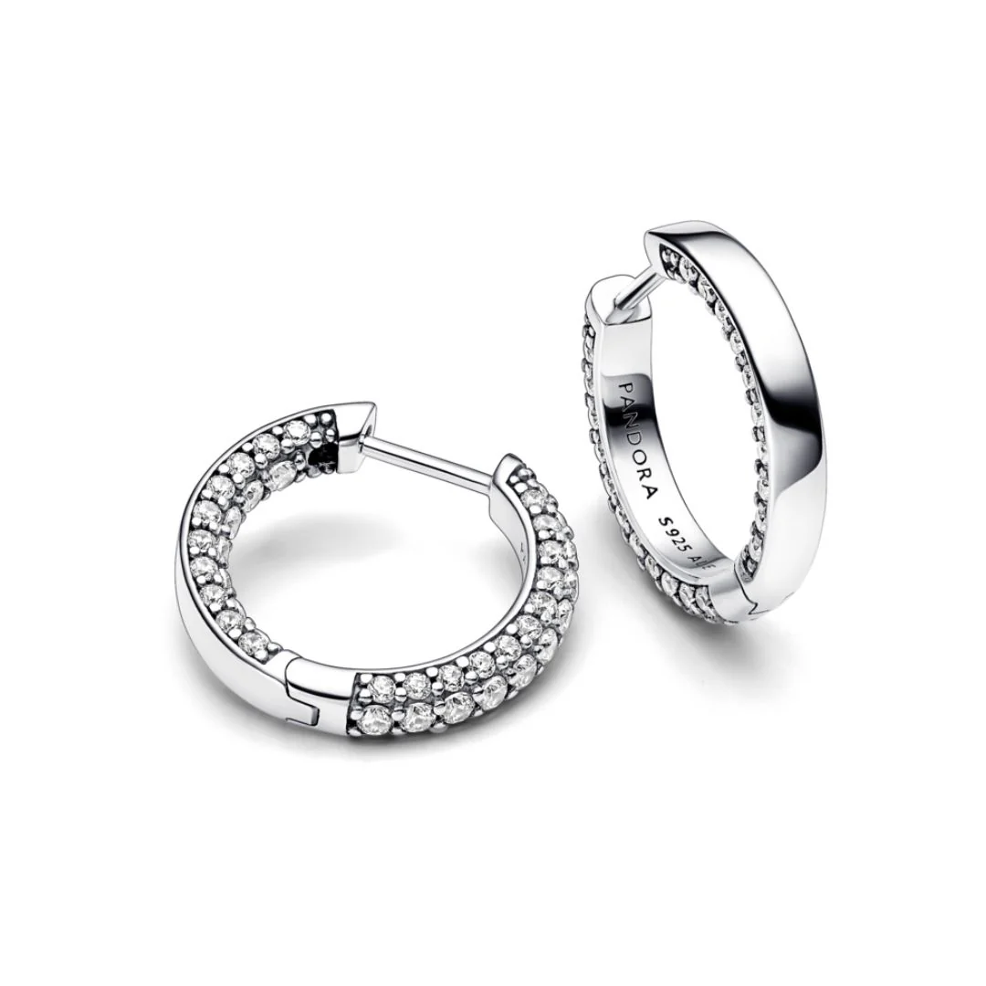 Pandora Timeless Pavé Single-row rengaskorvakorut, hopea, 292624C01 - Image 2