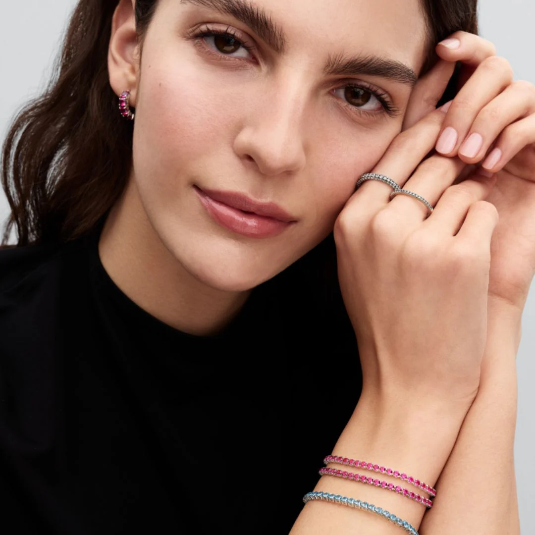 Pandora Timeless Pink rengaskorvakorut, hopea, 293851C02 - Image 2