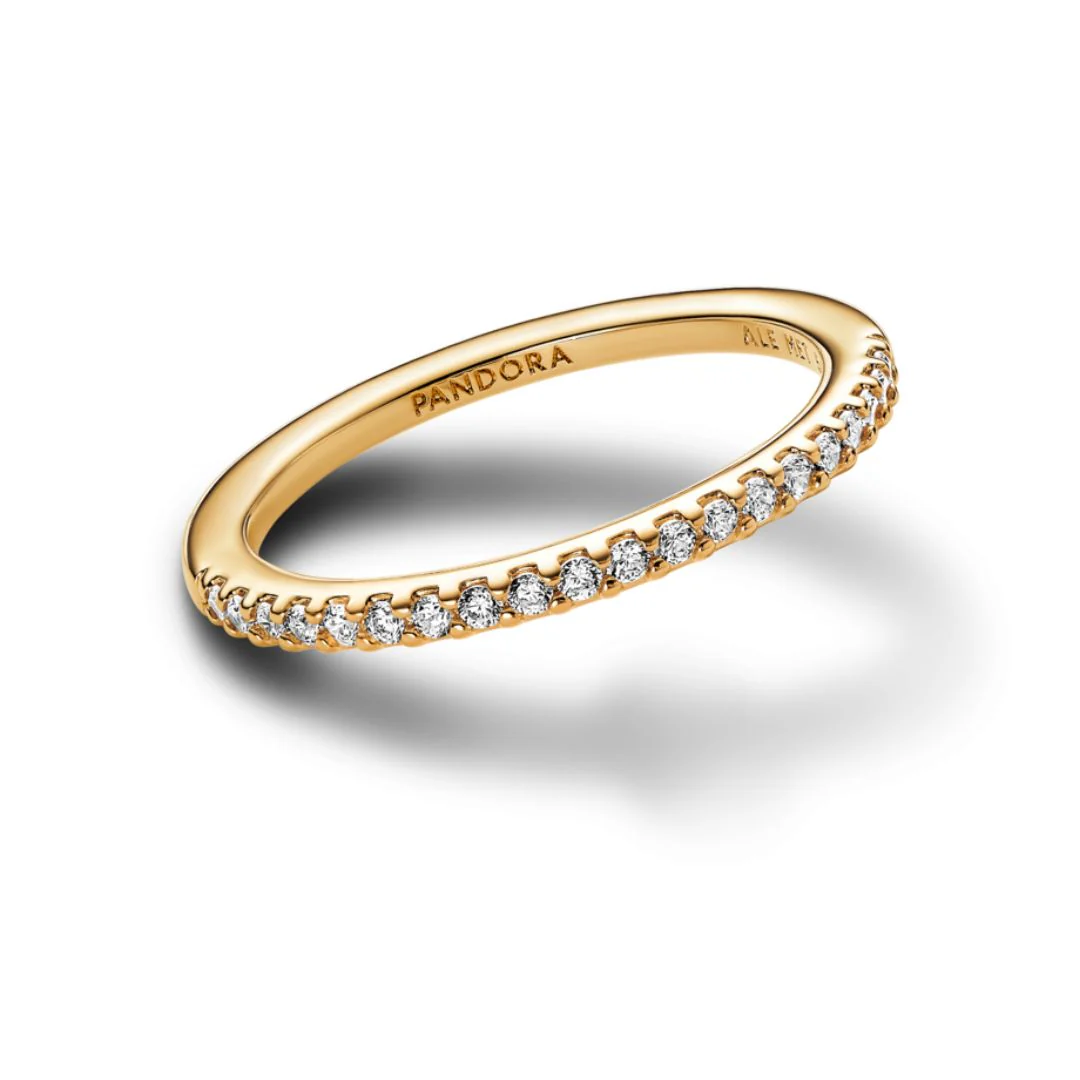 Pandora Timeless Sparkling Band sormus, keltakullattu, 162999C01 - Image 2