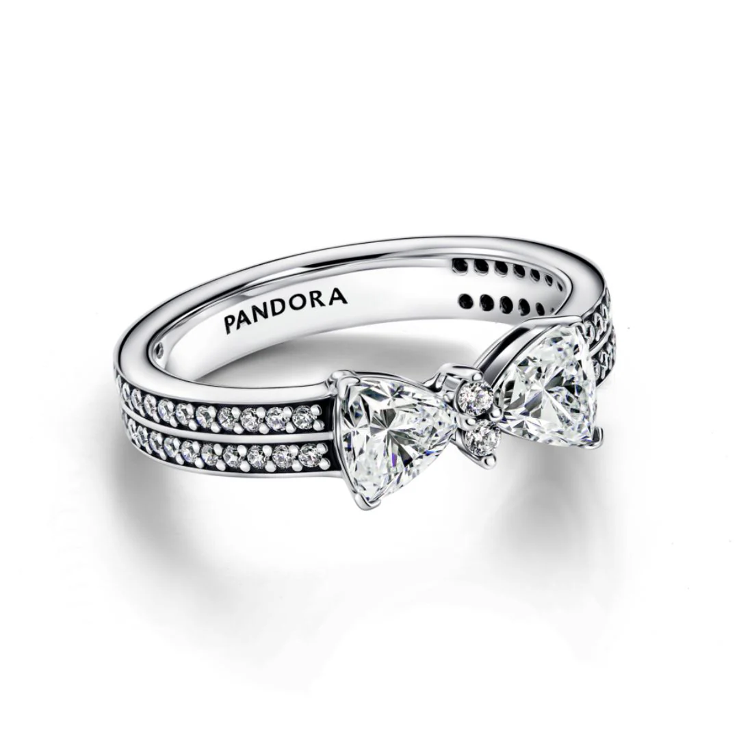 Pandora Timeless Sparkling Bow Double-row sormus, hopea, 193552C01 - Image 4