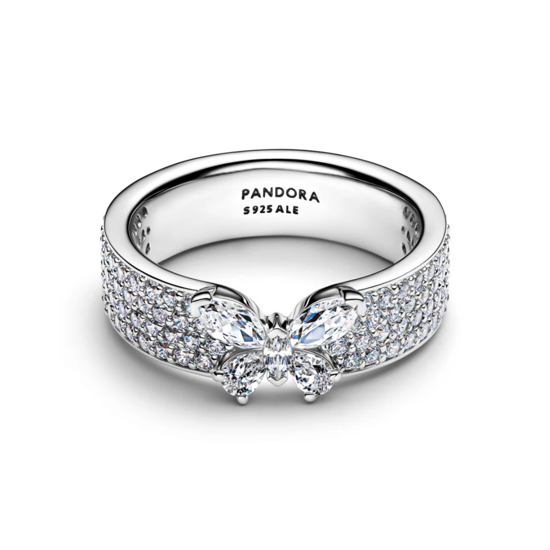Pandora Timeless Sparkling Butterfly Bold sormus, hopea, 194270C01 - Image 2