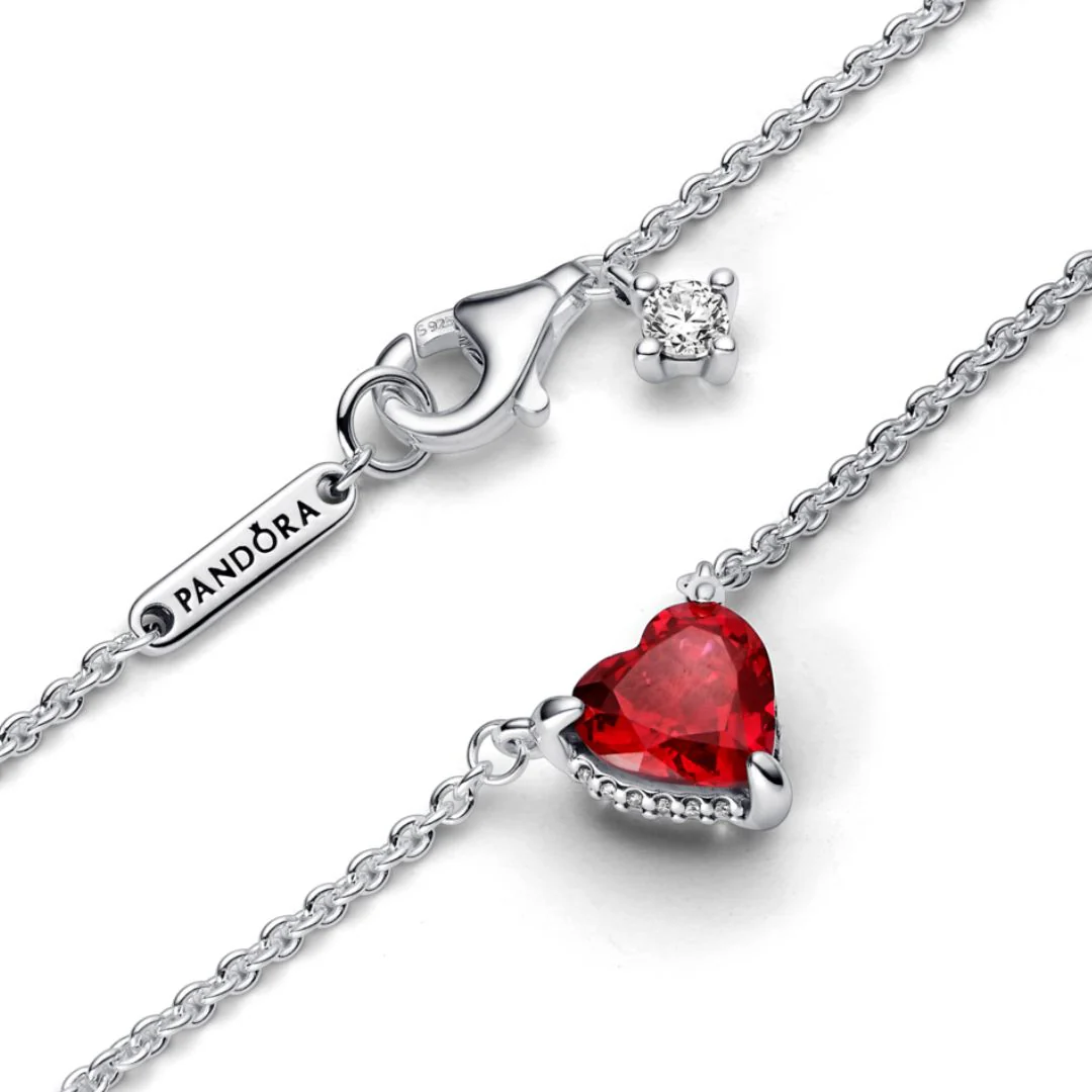 Pandora Timeless Sparkling Heart Halo kaulakoru, hopea, 392542C01-45 - Image 5